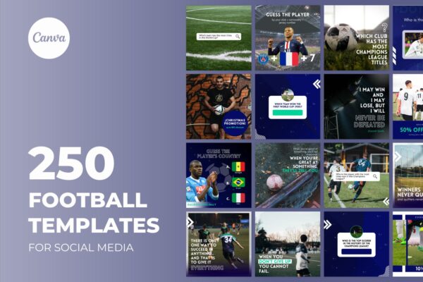 250 Football Templates for Social Media