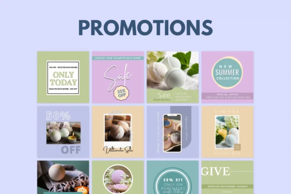 200 Bath Bombs Templates for Social Media - Image 2